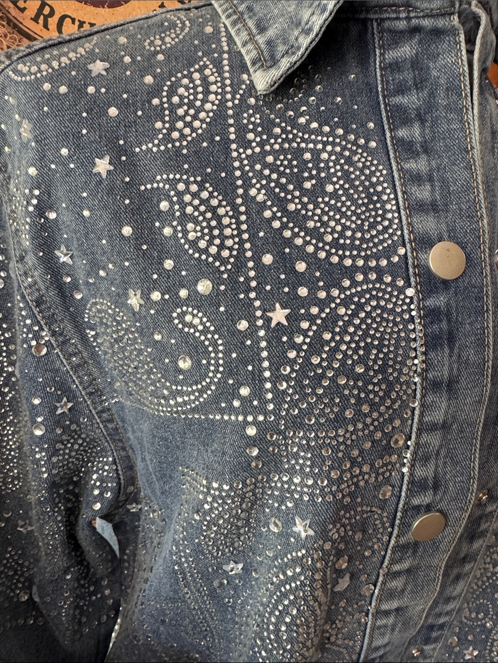 NWT Balboa Embellished Indigo Denim Jacket - Size Large - Picture 3 of 11